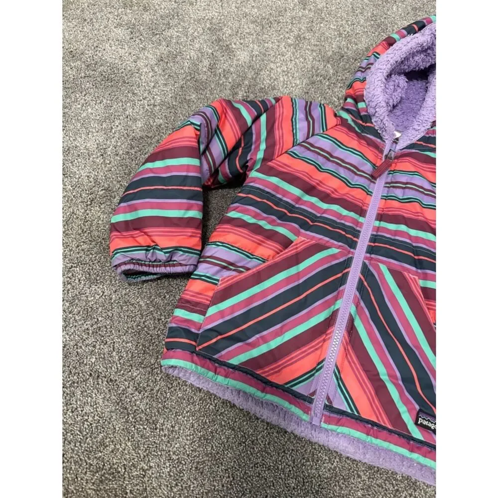 Patagonia Tribbles Reversible Striped Fleece Lined Jacket Sz XS (5-6)